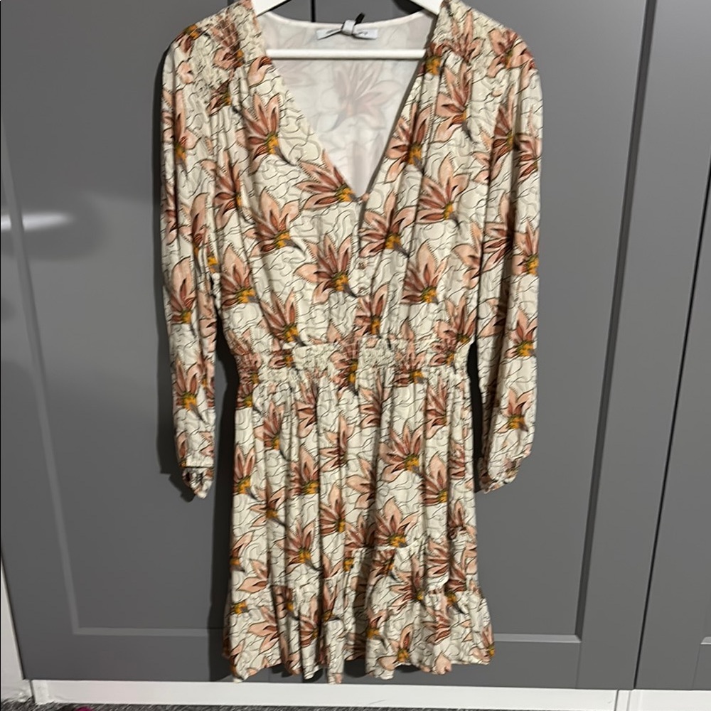 Floral Print Long Sleeve Dress